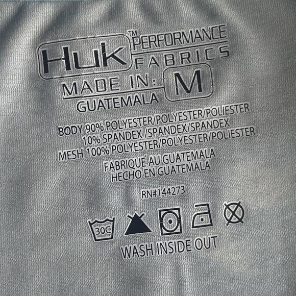 Huk Performance Fishing Shirt Mens Medium Blue Mossy Oak Hydro Long Sleeve UPF - Picture 6 of 10